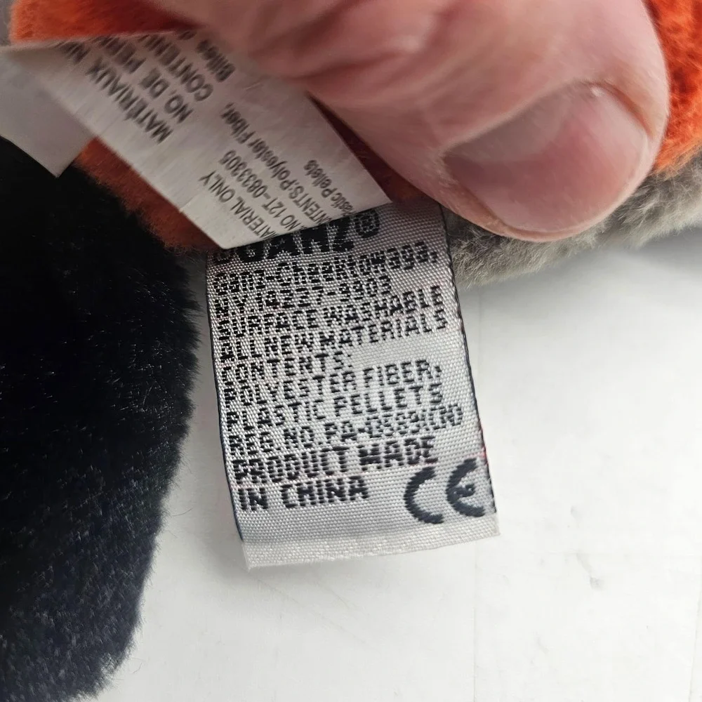 GANZ Webkinz Lil'Kinz Robin Bird Plush Stuffed Animal Toy Small Gray Orange